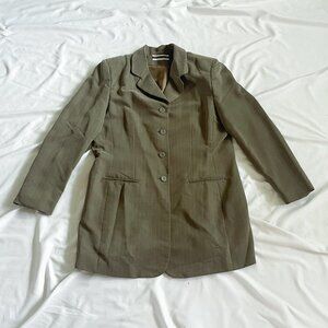Oversized 80s/90s Green Pinstriped Blazer